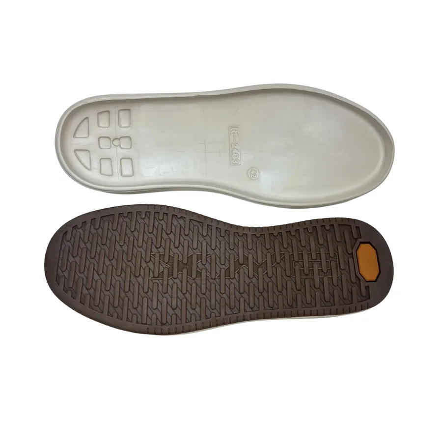 Suela EVA-Caucho Bicolor Blanco y Café