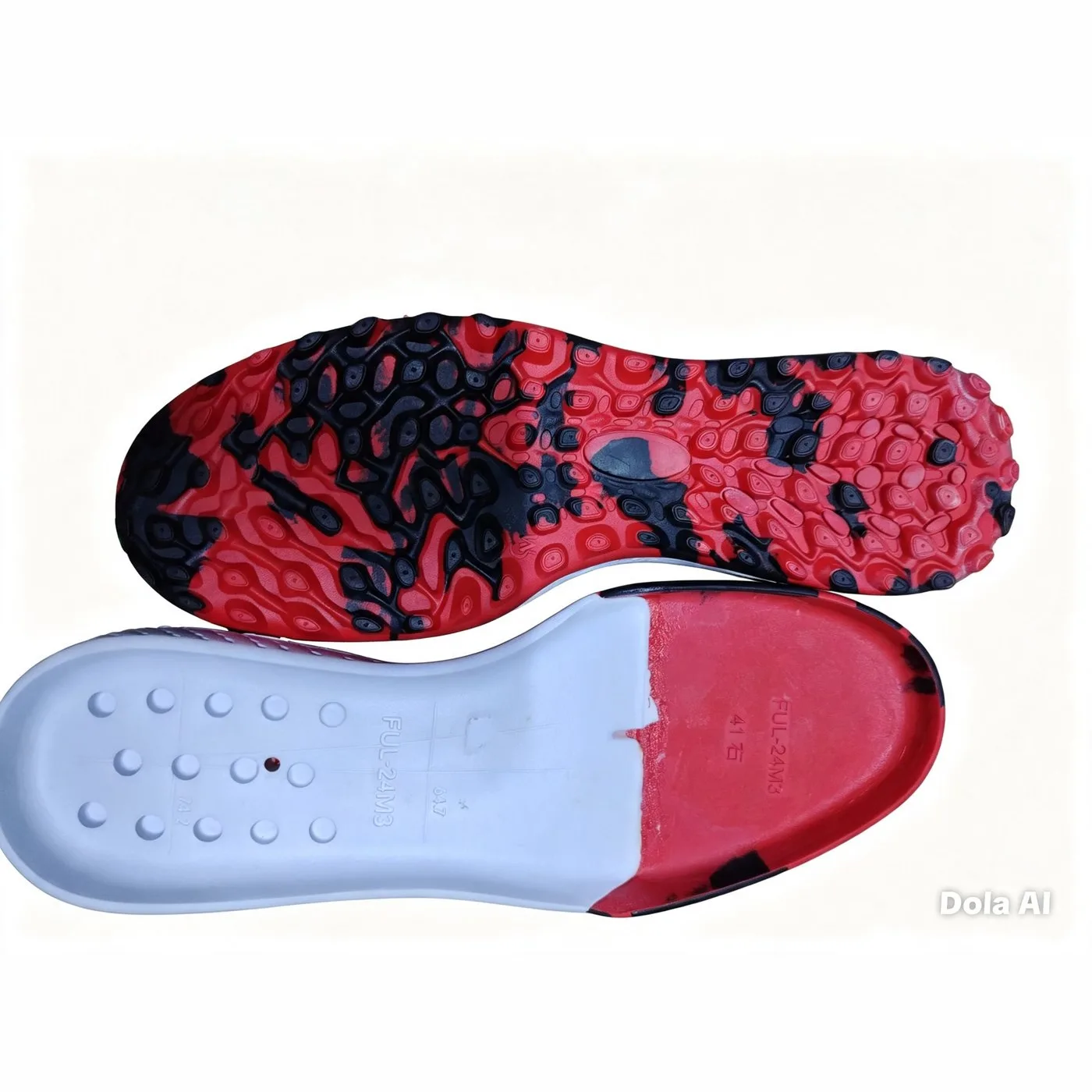Suela Deportiva Roja y Negra