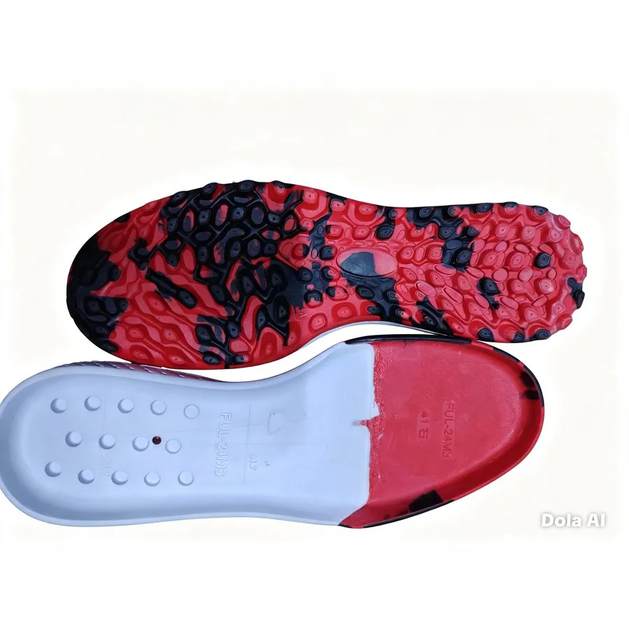 Suela Deportiva Roja y Negra