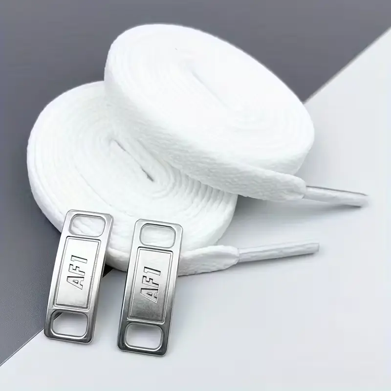 Pasadores AF1 Blancos + Metal Plateado