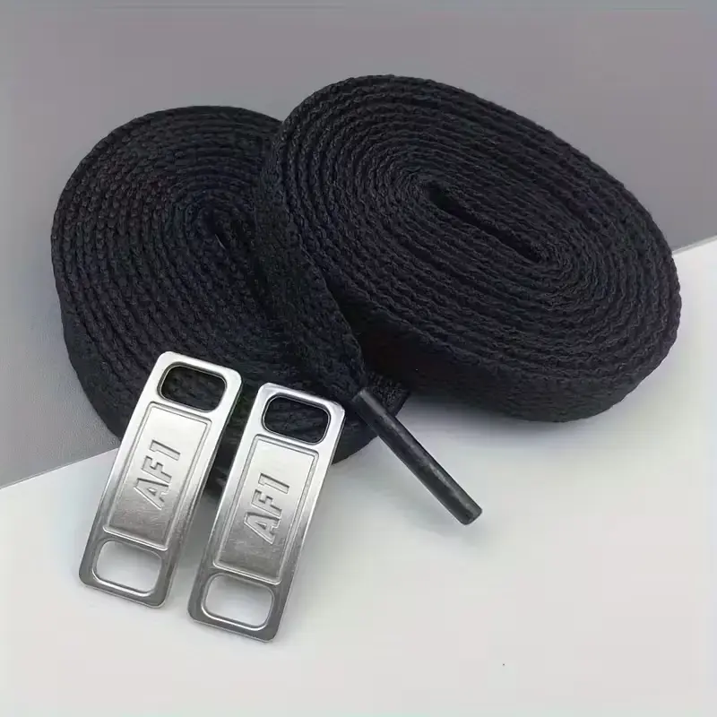 Pasadores AF1 Negros + Metal Plateado